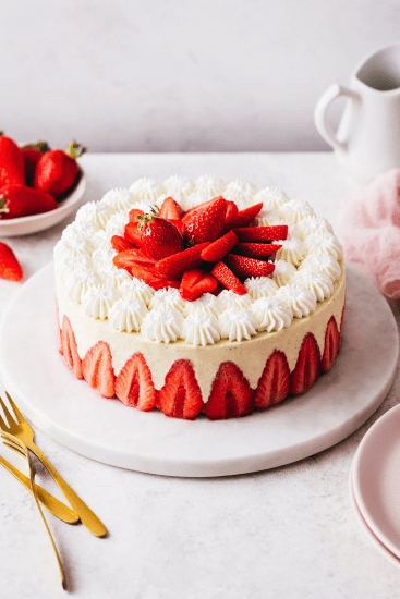 entremet vanille fraise